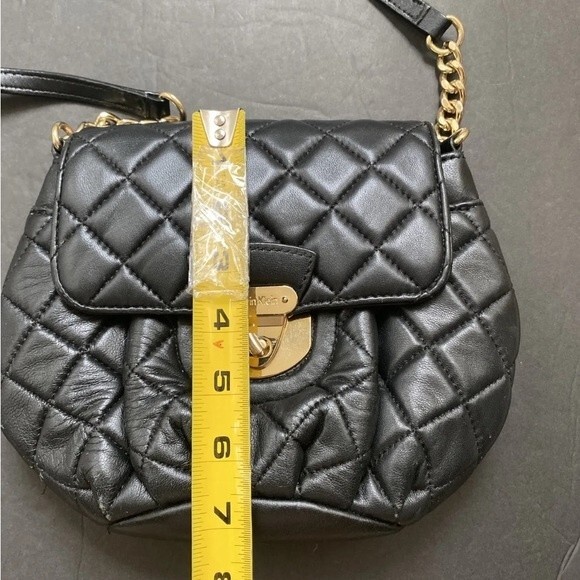 CALVIN KLEIN QUILTED FAUX LEATHER CROSS BODY PURSE SMALL BAG Black - Picture 8 of 10